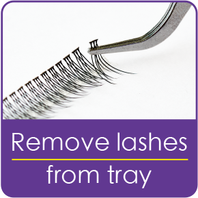 Remove lashes from tray