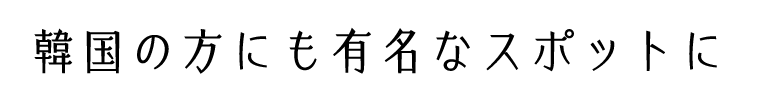 韓国の方にも有名なスポットに