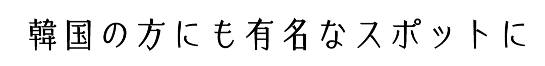 韓国の方にも有名なスポットに